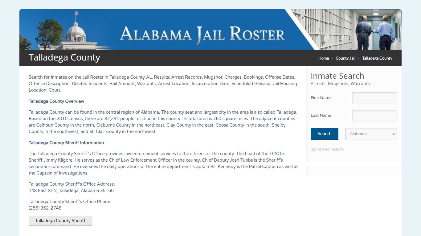 Talladega County | Alabama Jail Inmate Search