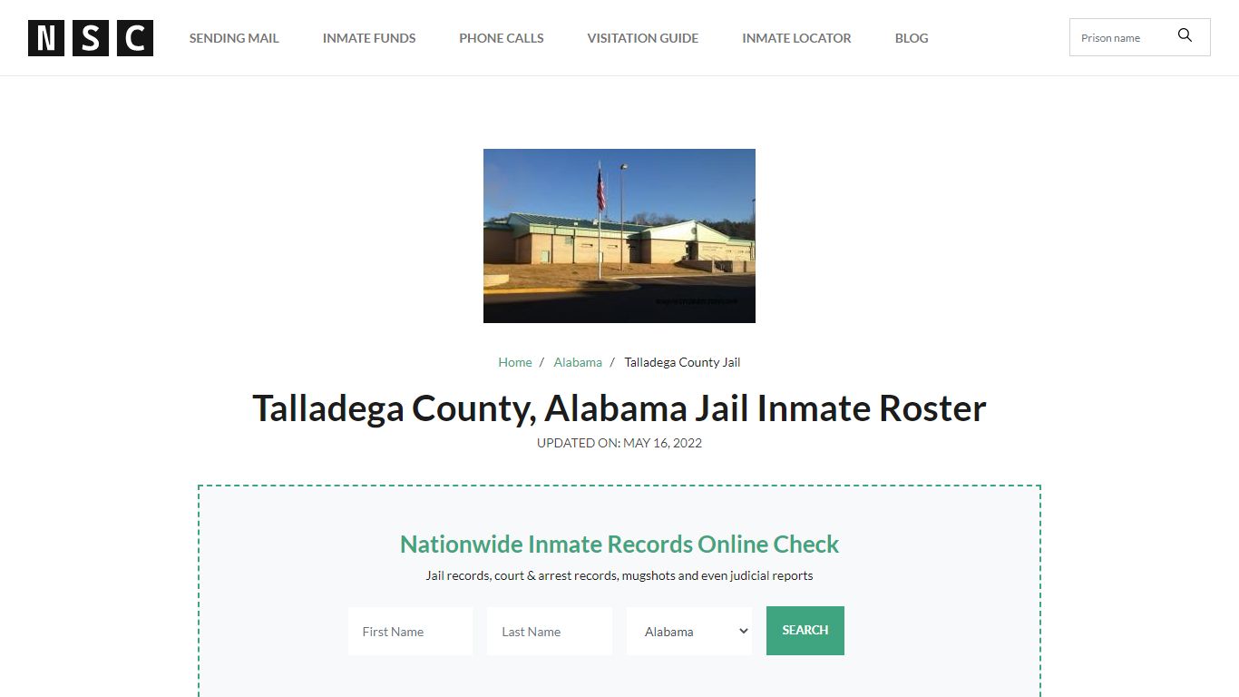 Talladega County, Alabama Jail Inmate List